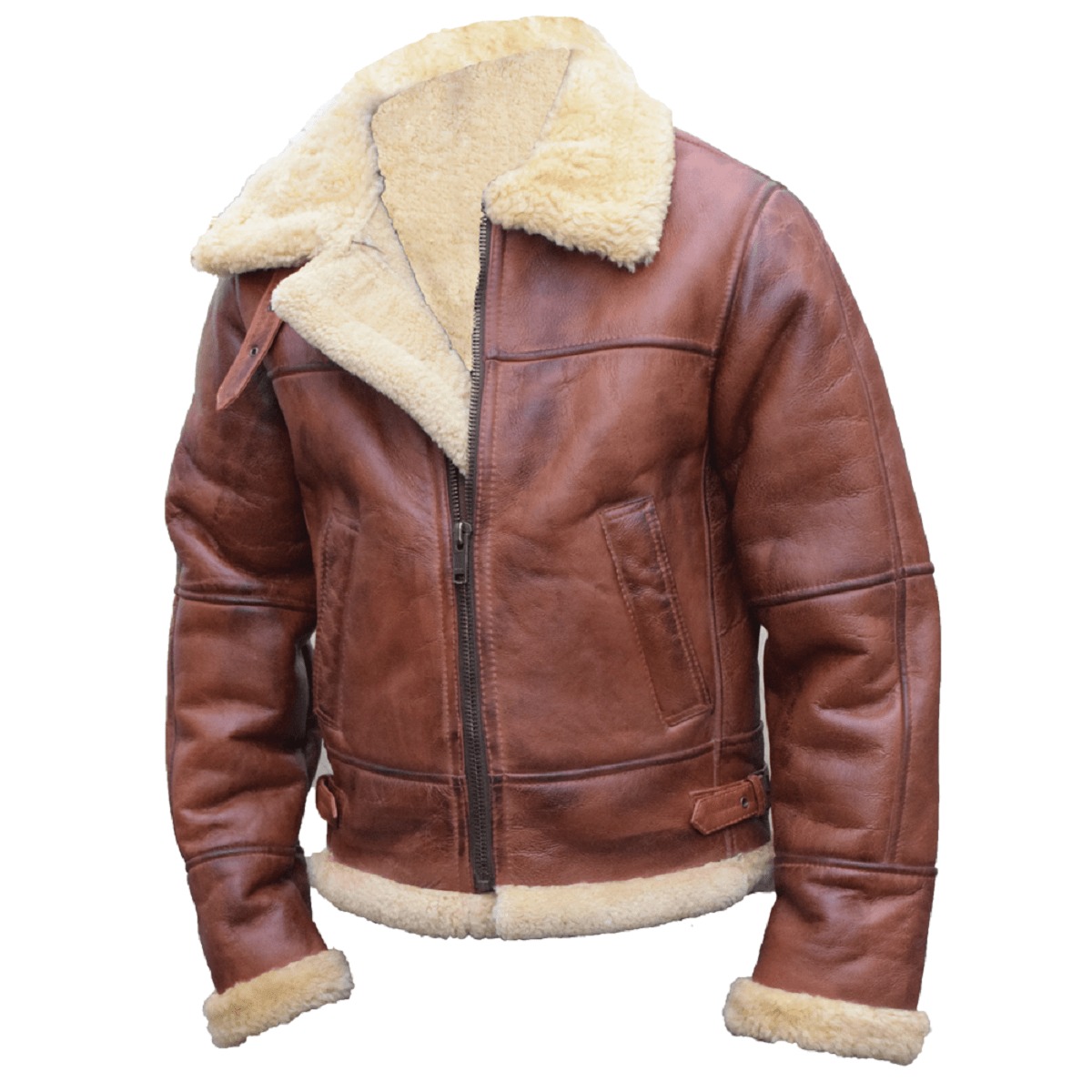 Men's Brown Fur Leather Jacket - New Style In Brown Color