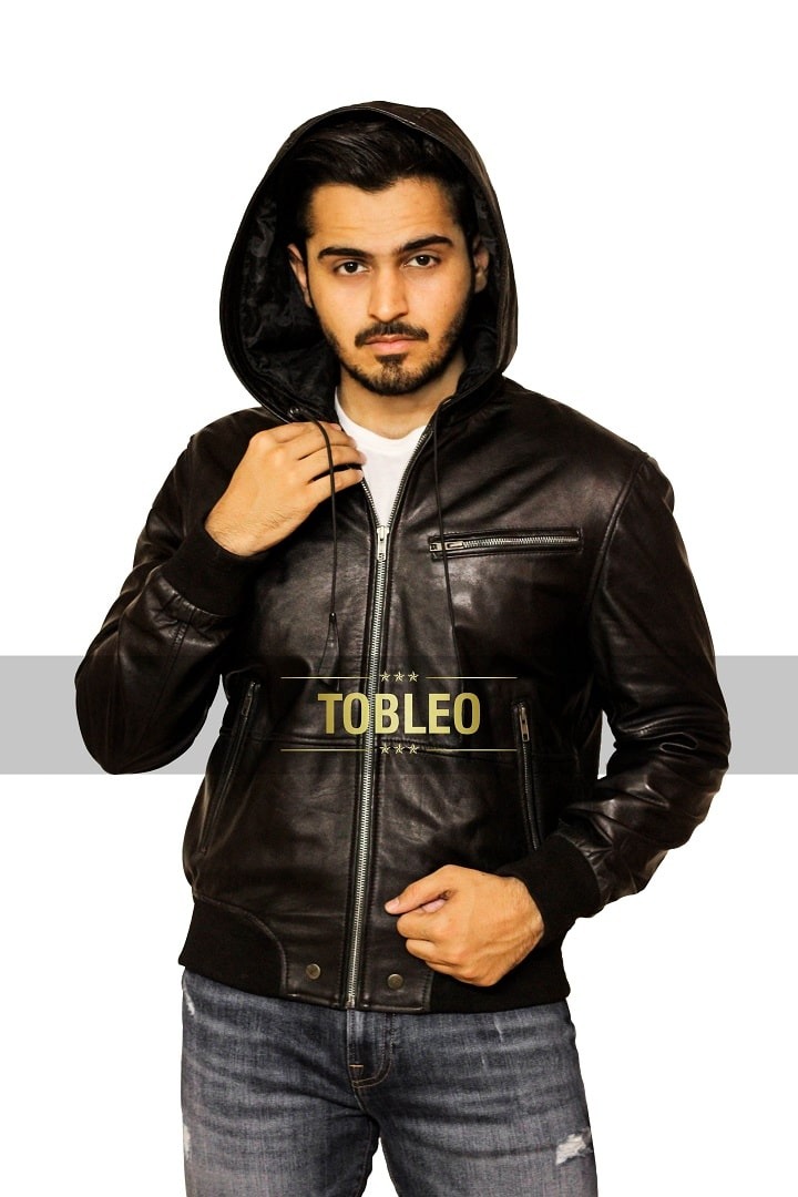 Men's Leather Hooded Jackets