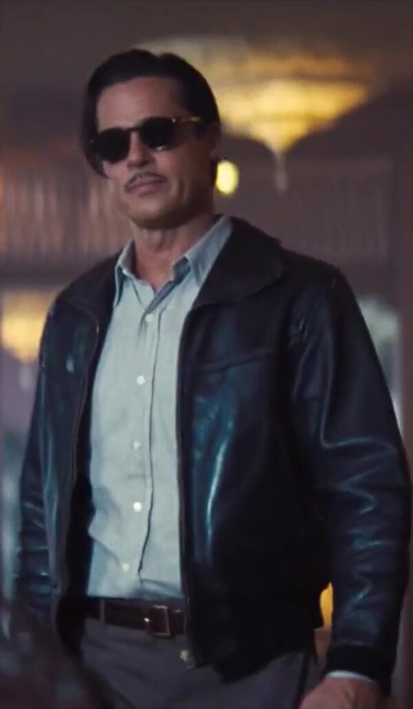 Babylon Brad Pitt Black leather Jacket 2