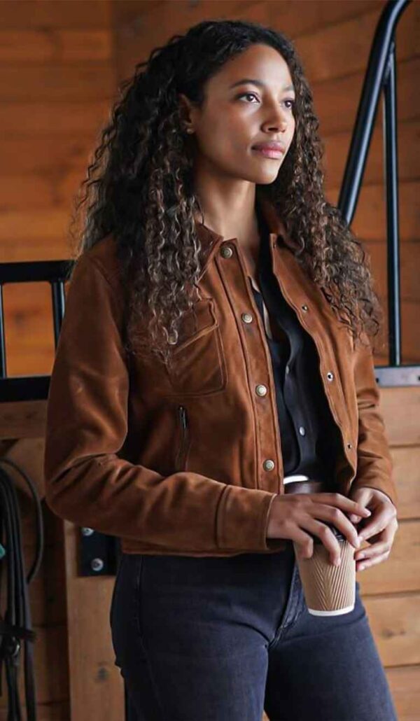 Women's Cassie Dewell Brown leather Jacket