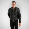 Dwayne Johnson Bomber Black Leather Jacket